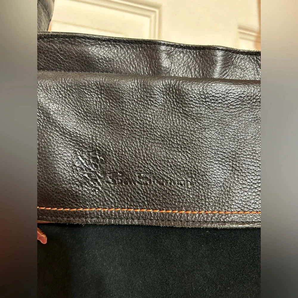 Ben Sherman black leather large messenger bag